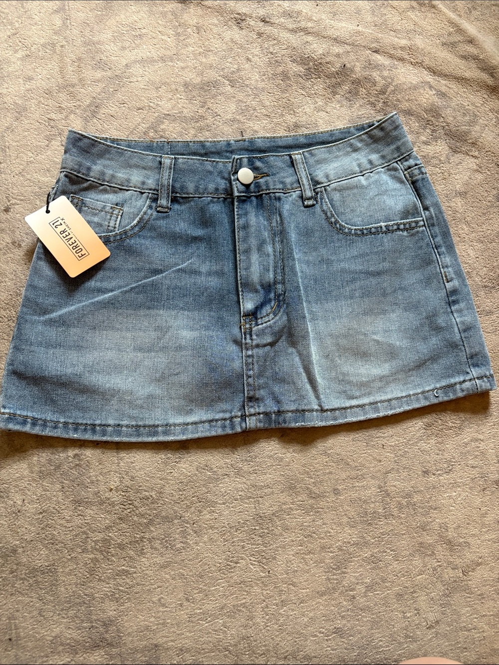 Forever 21 SHEIN Light Denim Jean Skirt